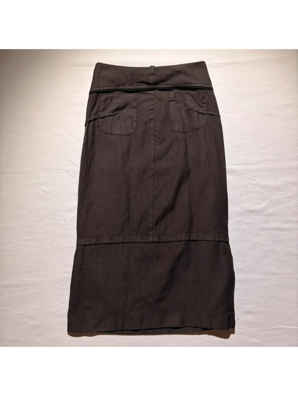 Sarah Pacini Wool Linen Skirt Womens 0 Brown Made in Italy